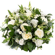 Classical White Funeral Posy