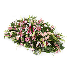 Pink Funeral Casket Spray
