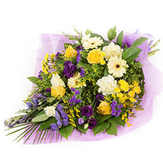 Purple &amp; Gold Funeral Sheaf