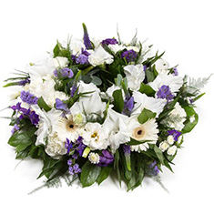 Purple &amp; White Funeral Wreath