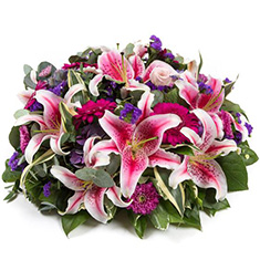 Stargazer Lily Funeral Flowers Posy Pad