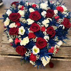 Red White and Blue Thistle Heart