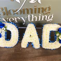 Dad Letter Tribute with Spray and Ribbon